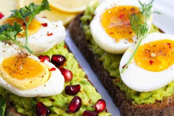 Delicious avocado toast recipe with poached eggs on whole-grain bread